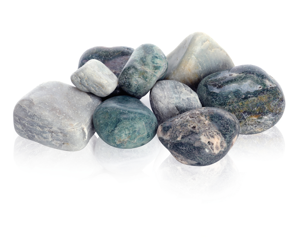 Галька зеленая (мраморная), Marble pebble set green